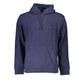 Blue Cotton Men Sweater with Hood