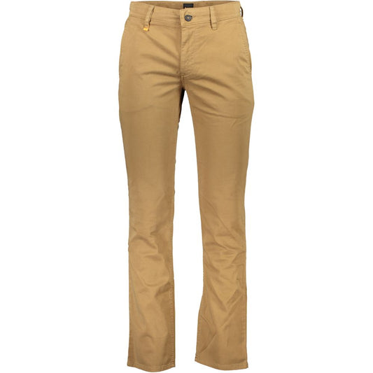 Brown Cotton Men Pant