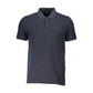 Blue Cotton Men Polo Shirt