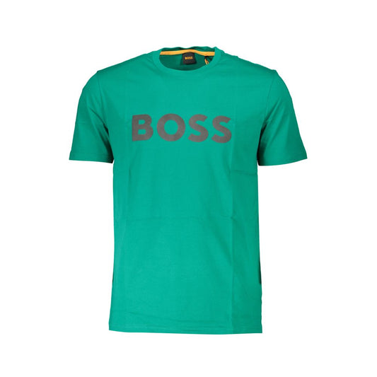 Green Cotton Men T-Shirt