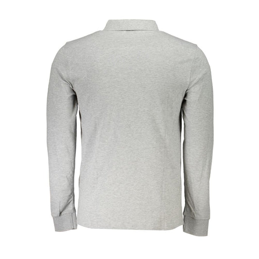 Gray Cotton Men Polo Shirt