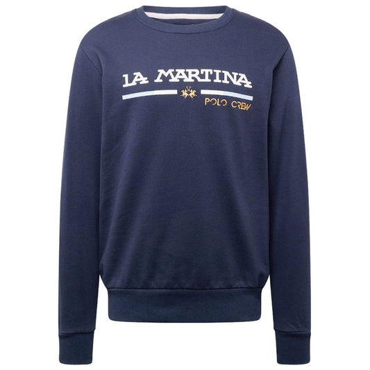 Elegant Cotton Crewneck Sweater with Logo