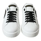 Black & White Leather Low Top Sneakers