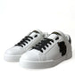 Black & White Leather Low Top Sneakers