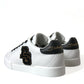 Black & White Leather Low Top Sneakers