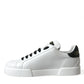 Black & White Leather Low Top Sneakers
