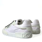 Elegant Off-White Leather Sneakers