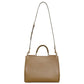 Elegant Calfskin Leather Shopper with Gold Accents