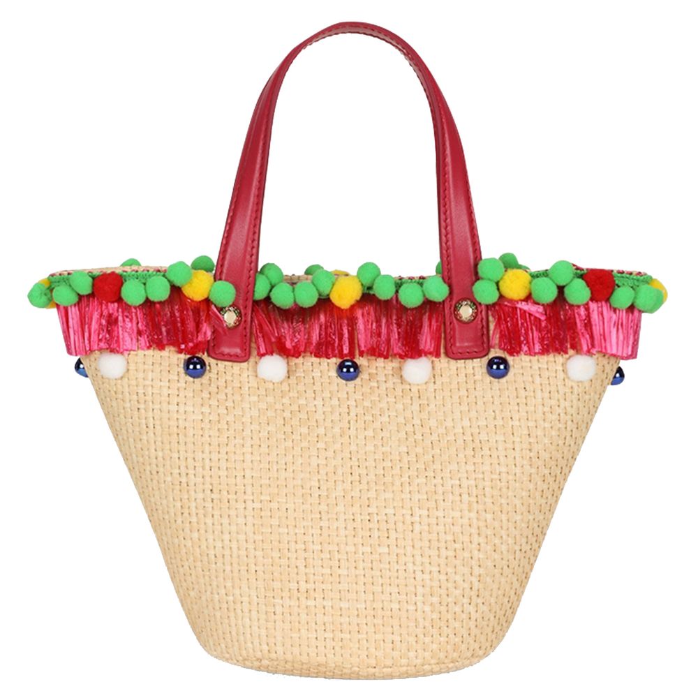 Multicolor Canvas Leather Handbag