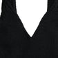 Elegant Black Cashmere Bustier Crop Top