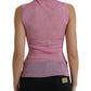 Elegant Pink Crew Neck Tank Top