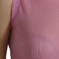 Elegant Pink Crew Neck Tank Top