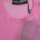 Elegant Pink Crew Neck Tank Top