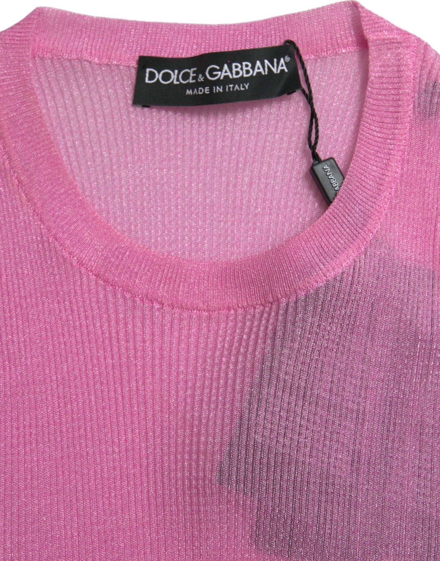 Elegant Pink Crew Neck Tank Top