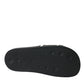 Chic Logo-Embossed Black Slides for Elegant Comfort