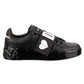 Chic Black Strap Leather Sneakers