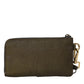 Elegant Dark Green Nylon-Leather Pouch