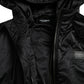 Elegant Black Hooded Parka Jacket