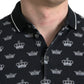 Elegant Crown Motif Cotton Polo Tee