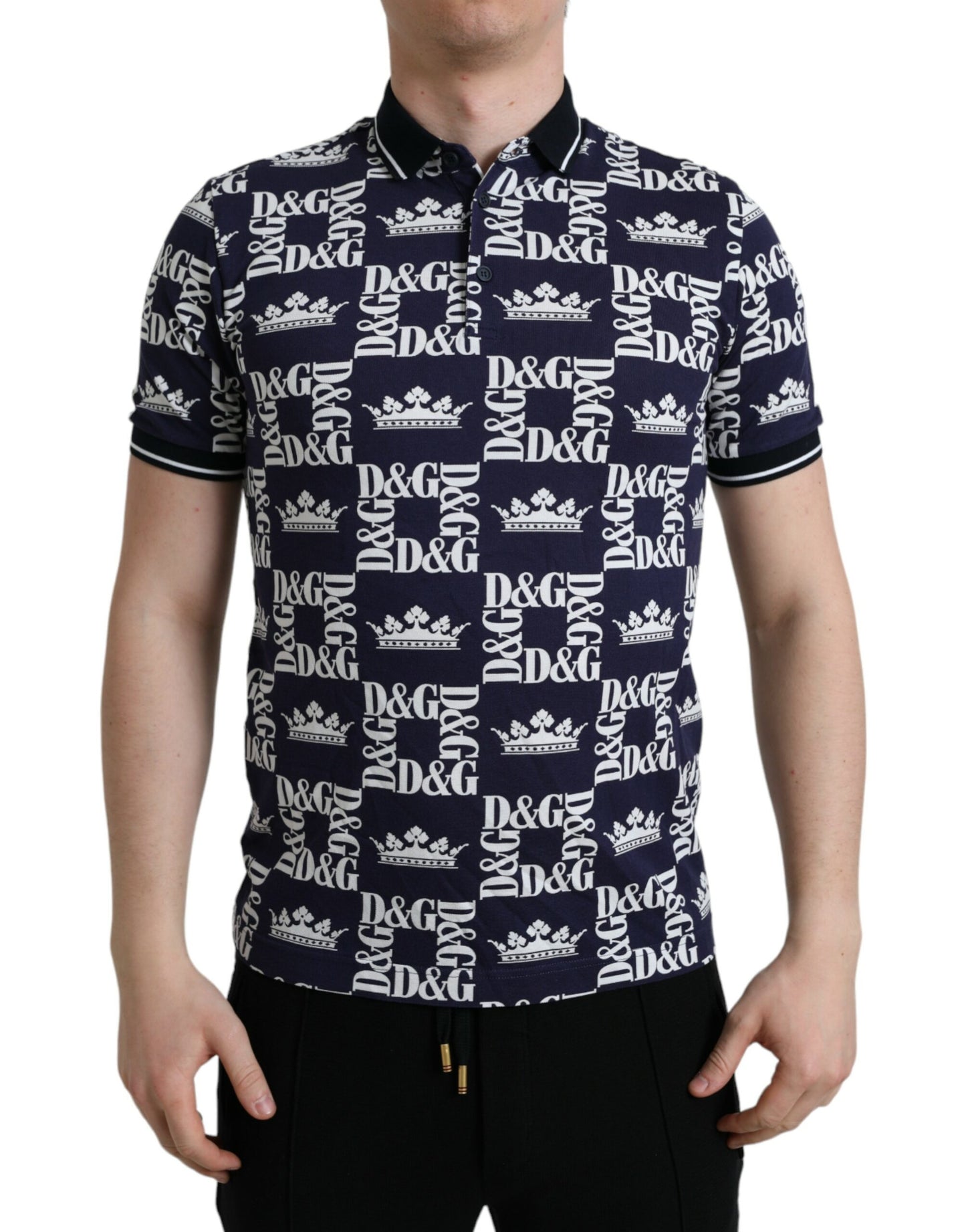Elegant Blue Cotton Polo Tee