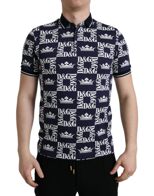 Elegant Blue Cotton Polo Tee
