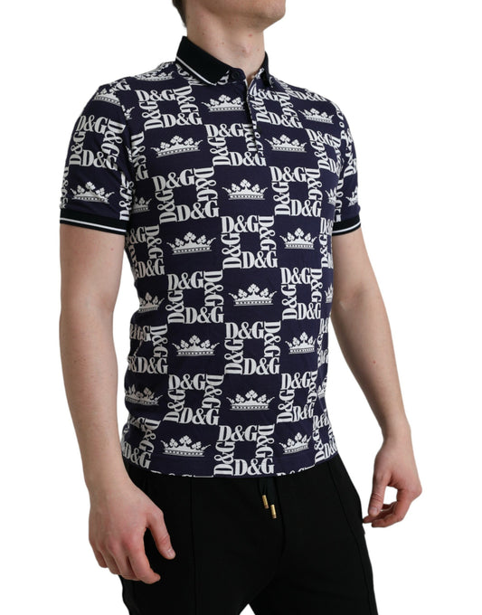 Elegant Blue Cotton Polo Tee
