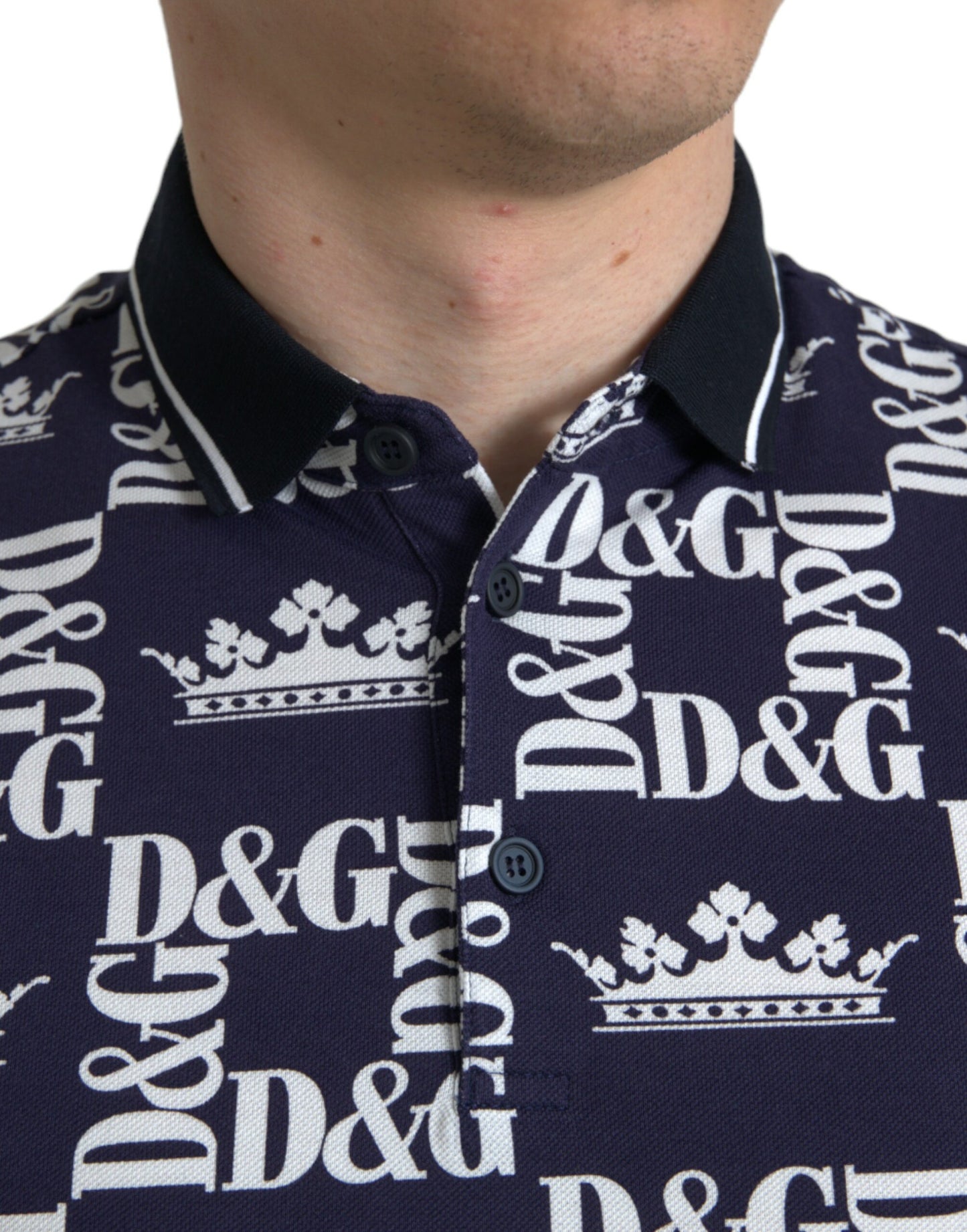 Elegant Blue Cotton Polo Tee