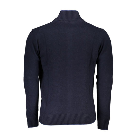 Blue Polyamide Men Cardigan