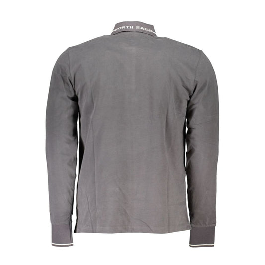 Gray Cotton Men Polo Shirt
