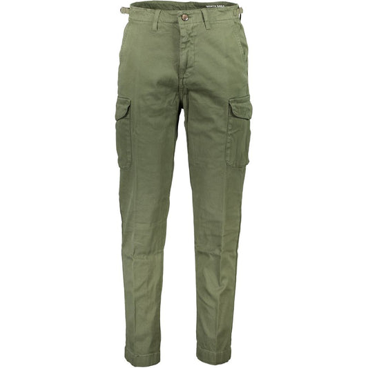 Green Cotton Men Trouser