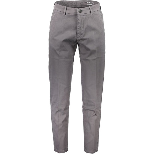 Gray Cotton Men Trouser