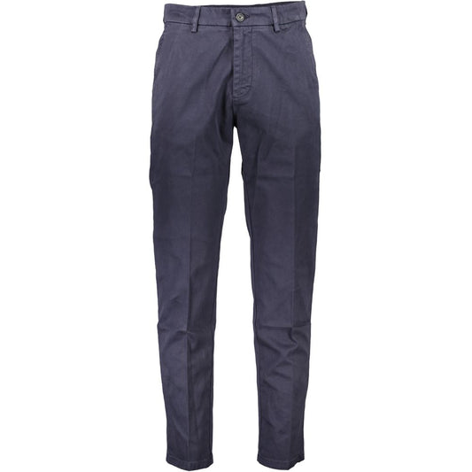 Blue Cotton Men Trouser