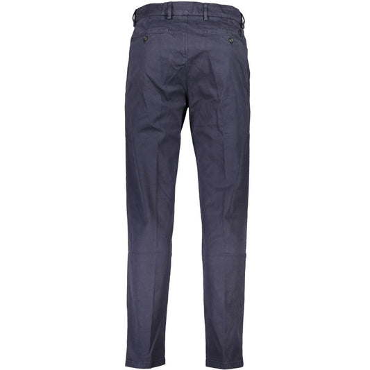 Blue Cotton Men Trouser
