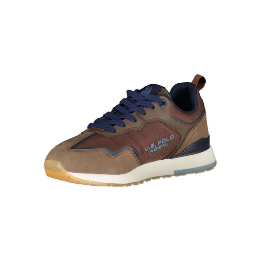 Brown Polyester Men Sneaker