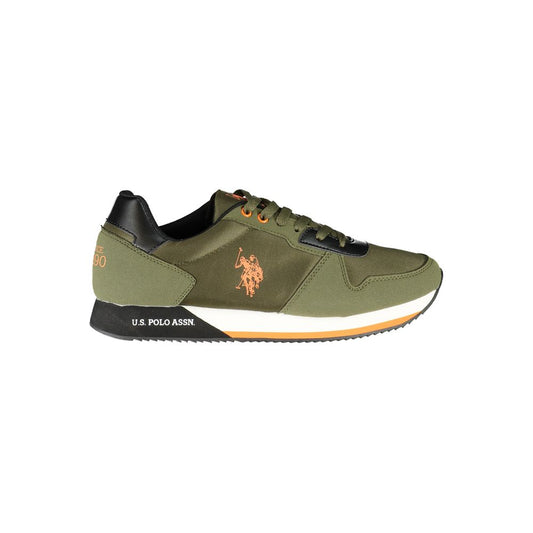 Green Polyester Men Sneaker