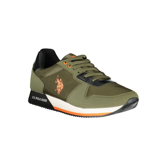 Green Polyester Men Sneaker