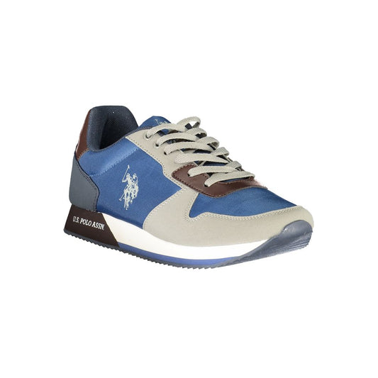 Blue Polyester Men Sneaker