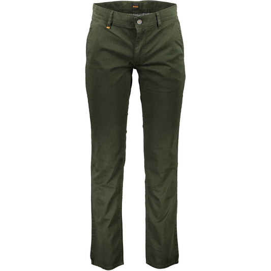 Green Cotton Men Pant