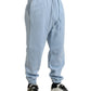 Elegant Light Blue Cotton Blend Joggers