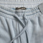 Elegant Light Blue Cotton Blend Joggers
