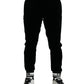 Sleek Black Velvet Joggers - Timeless Elegance