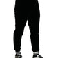 Sleek Black Velvet Joggers - Timeless Elegance