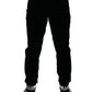 Sleek Black Velvet Joggers - Timeless Elegance