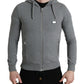 Chic Melange Grey Full-Zip Hooded Sweatshirt