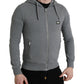 Chic Melange Grey Full-Zip Hooded Sweatshirt
