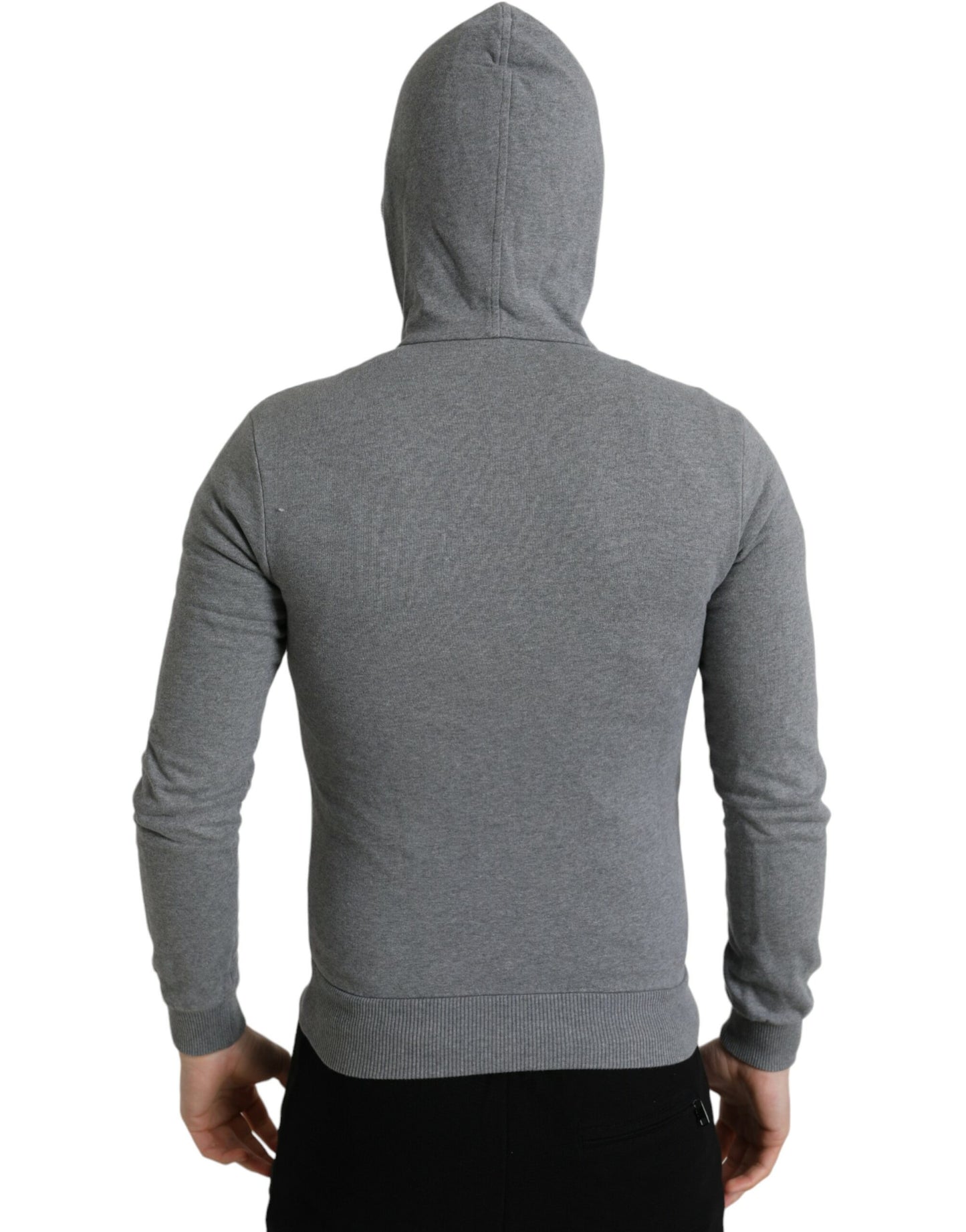 Chic Melange Grey Full-Zip Hooded Sweatshirt