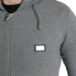 Chic Melange Grey Full-Zip Hooded Sweatshirt