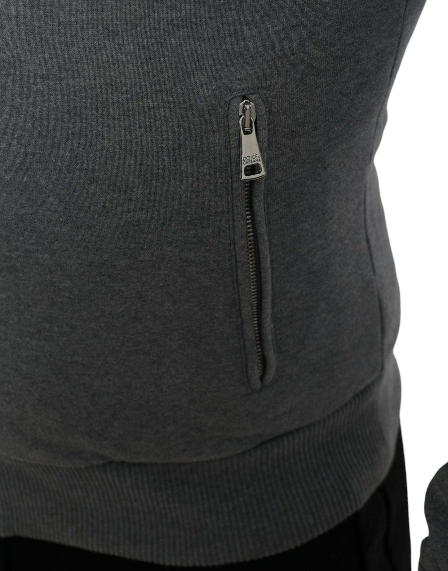 Chic Melange Grey Full-Zip Hooded Sweatshirt