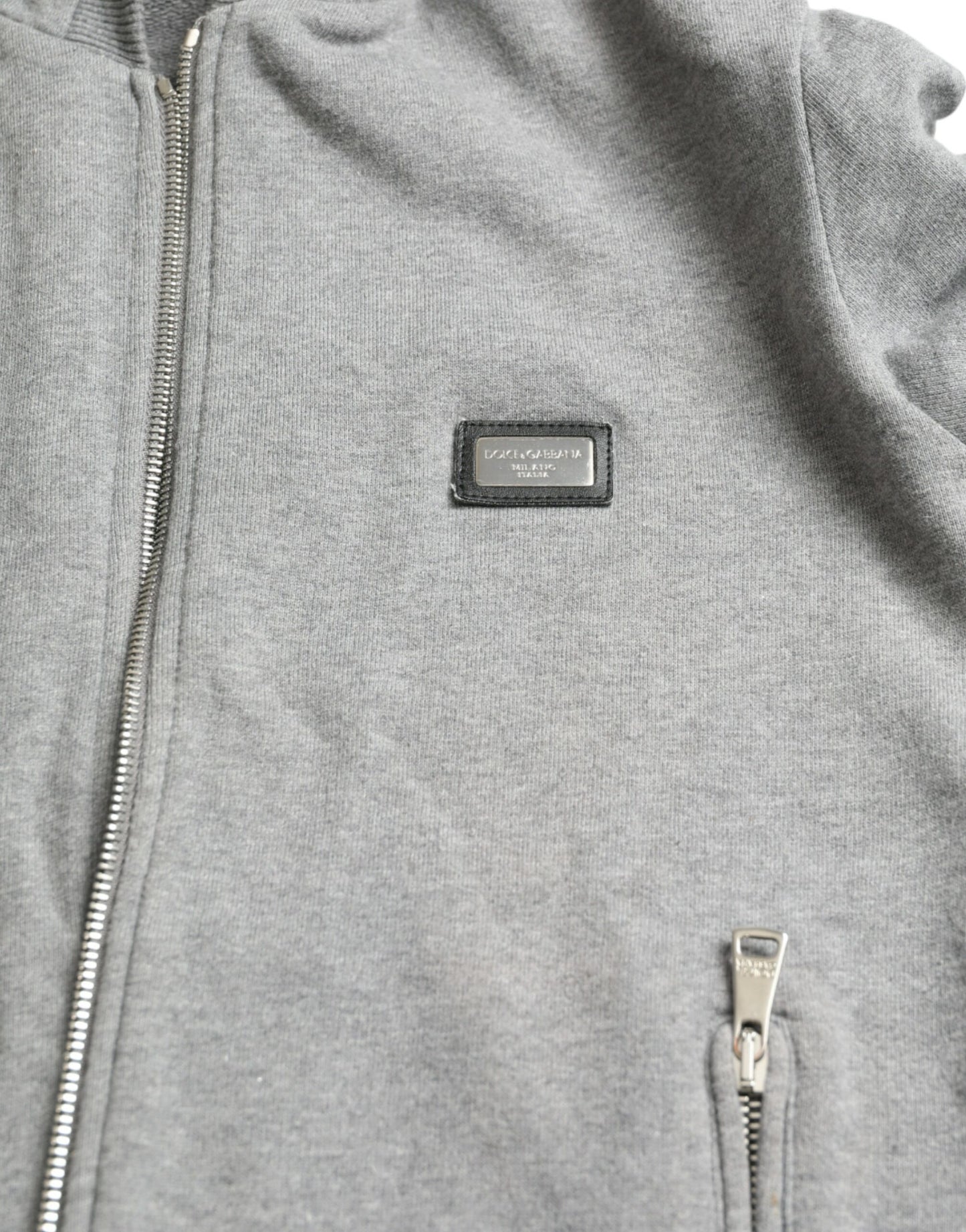 Chic Melange Grey Full-Zip Hooded Sweatshirt