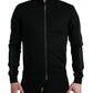 Elegant Full Zip Black Sweater